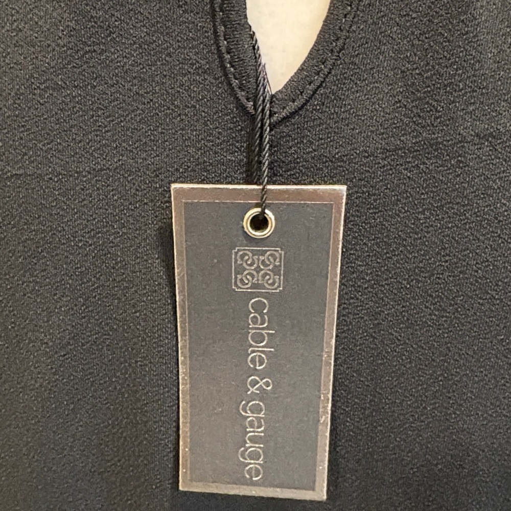 Cable & Gauge Black Blouse with Silver Accents - Picture 2 of 14